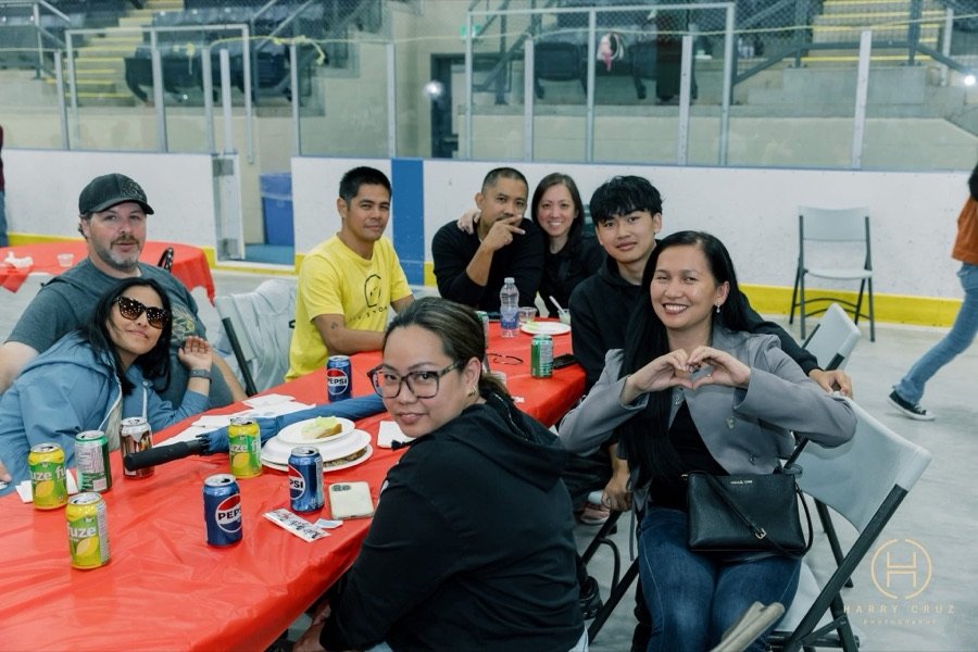Friends sharing a laugh at their table
